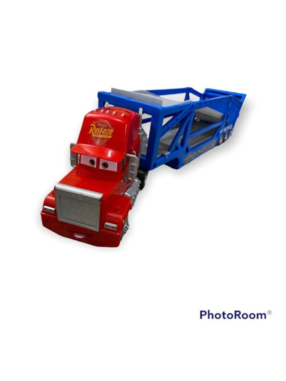 Disney Pixar Cars Launching Mack Transporter With Dinoco Trailer